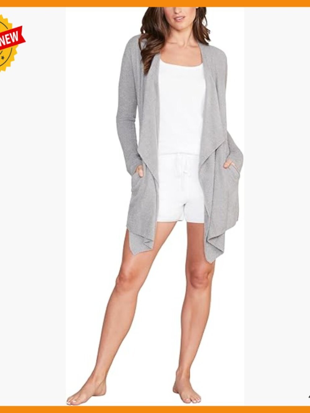 Soft Lightweight Wrap Cardigan with Pockets Large-X-Large